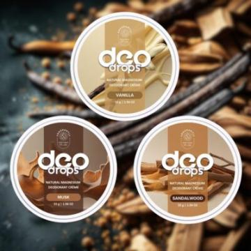 Vanilla, Sandalwood en Musk deodorant creme