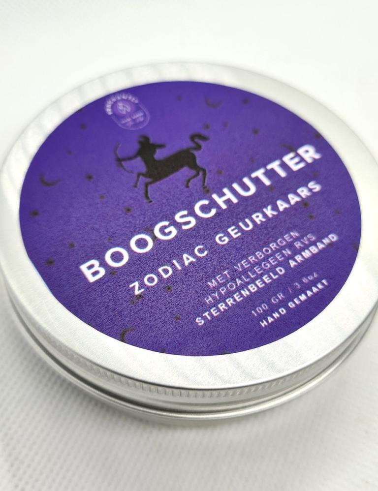 Zodiac-Duftkerze mit Edelstahl-Armband-Halskette - Schütze - Schütze