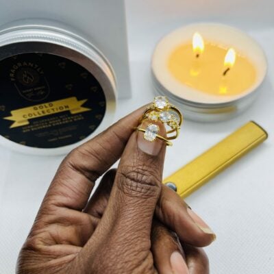 Luxe geurkaars met 18K goud plating ring - Image 13