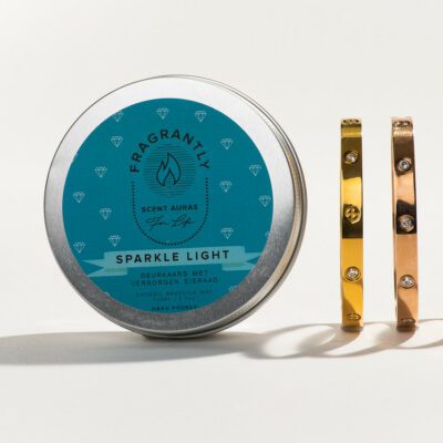 Fragrantly Sparkle Light gift - scented candle with titanium bracelet