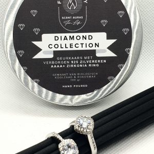 Fragrantly Diamond Collectie geurkaars ring verguld platina beschikbaar in maten 17, 18 19 of verstelbaar