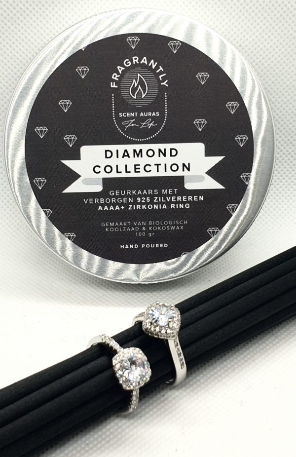 Fragrantly Diamond Collectie geurkaars ring verguld platina beschikbaar in maten 17, 18 19 of verstelbaar