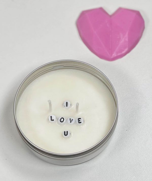 Fragrantly -I LOVE U - Secret Message Candle met hart