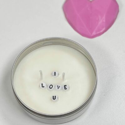 Fragrantly -I LOVE U - Secret Message Candle with heart