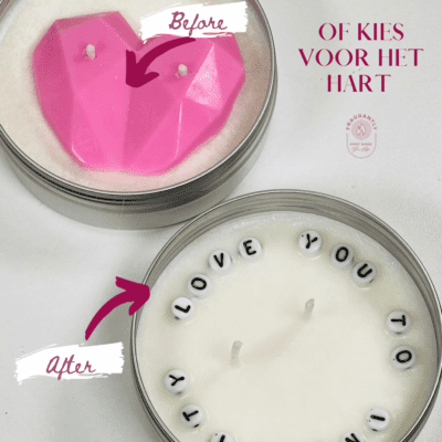 Fragrantly Secret Message Candles before and after with heart