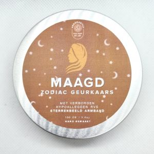 Zodiac geurkaars met stainless steel armband ketting - Maagd - Virgo 2