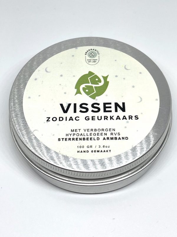 Zodiac geurkaars met stainless steel armband ketting - Vissen - Pisces 2