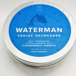 Zodiac geurkaars met stainless steel armband ketting - Waterman - Aquarius 2