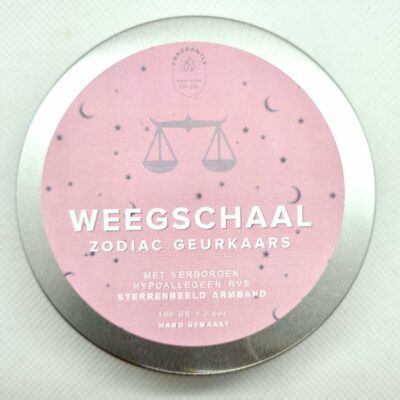 Zodiac-Duftkerze mit Edelstahl-Armband-Halskette - Waage 2