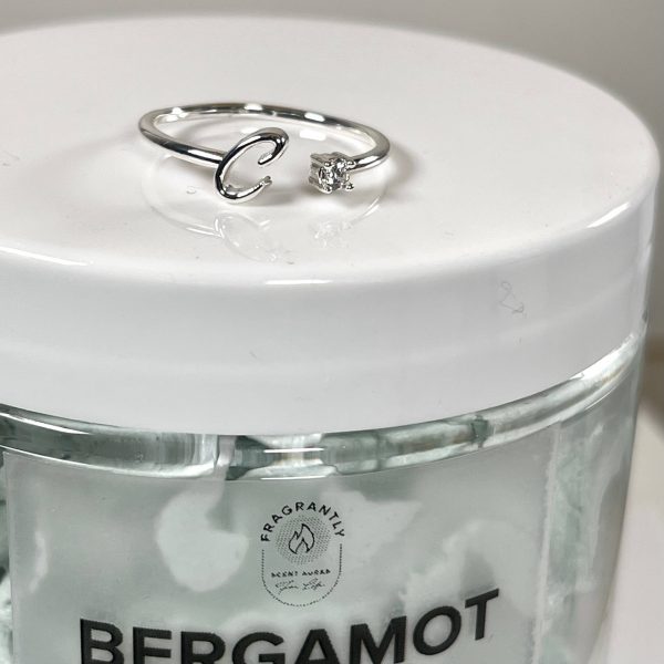 Fragrantly Bergamot Twist Whipped Soap initialen - letter ring - C Zilver met zirkonia
