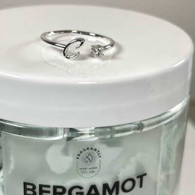 Fragrantly Bergamot Twist Whipped Soap Initialen - Buchstabenring - C Silber mit Zirkonia