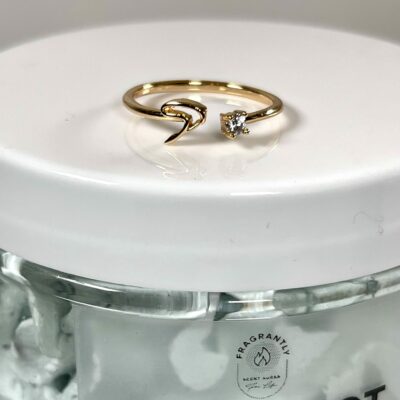 Fragrantly Bergamot Twist Whipped Soap initials - letter ring - J Gold with zirconia