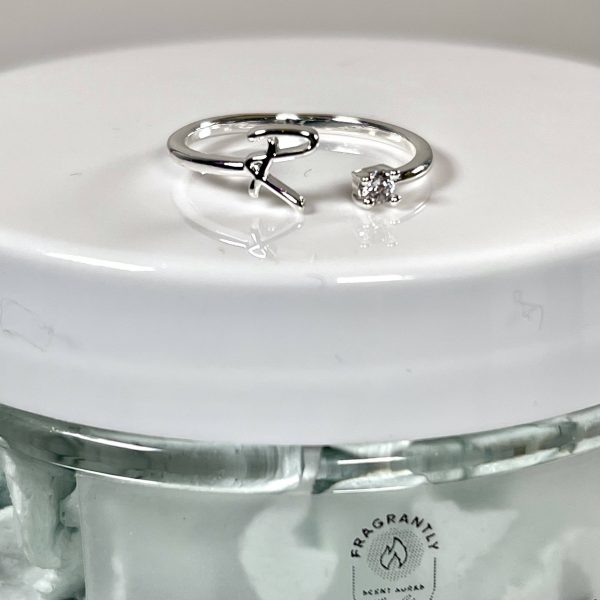 Fragrantly Bergamot Twist Whipped Soap initialen - letter ring - R Zilver met zirkonia
