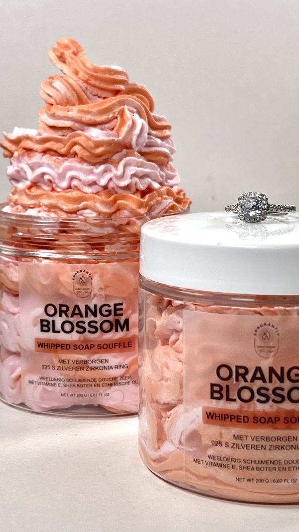 Orange Blossom - Whipped Soap met verborgen 925 S ring