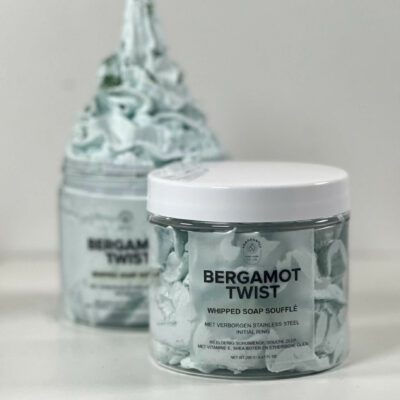 Packaging Whipped Soap - Bergamot Twist with initial ring