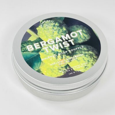 Fragrantly Bergamot Twist whipped soap souffle in tin can