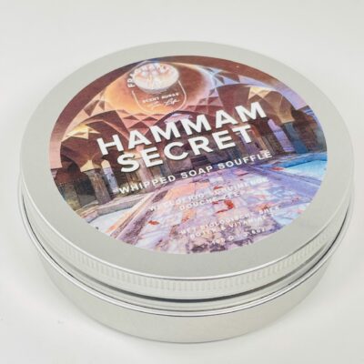 Fragrantly Hammam Secret - whipped soap souffle in tin top view