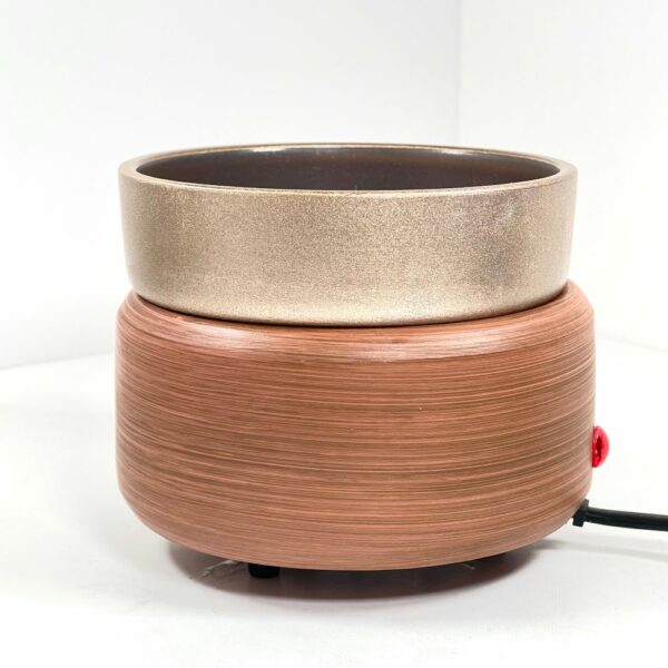 Elektrisch wax melter - goud met hout - Fragrantly
