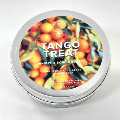 Tango Treat whipped soap souffle in tin can - Fragrantly