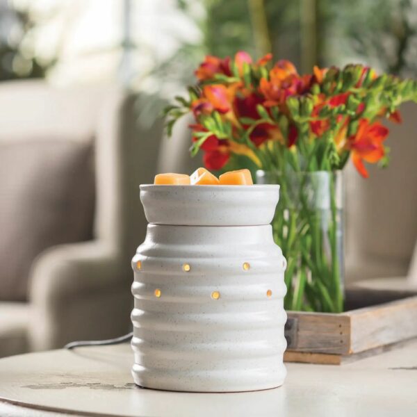 Wit met goud aroma brander met lamp (1)