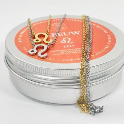 Stainless steel Lion necklace silver hidden in scented candle - Fragrantly