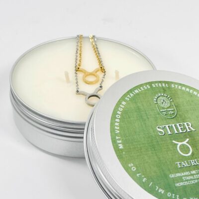 Taurus necklace silver or gold hidden in scented candle - Fragrantly