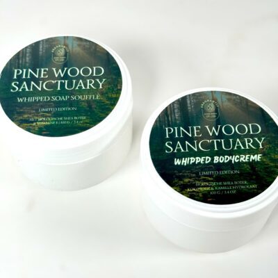 Pine Wood Sancturary whipped soap en bodycremes