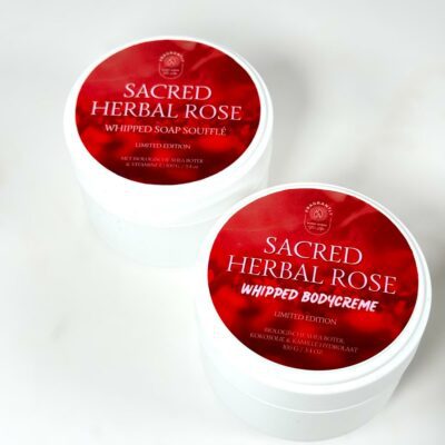 Sacred Herbal Rose whipped soap en bodycremes