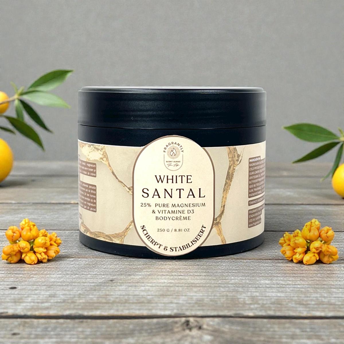 White Santal 25 procent magnesium bodycreme - Fragrantly