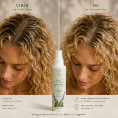 Voor en na gebruik Fragrantly Scalp Reset