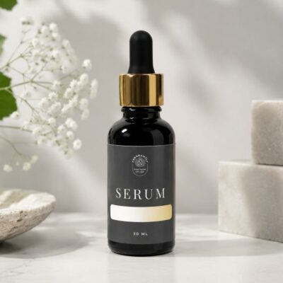 Lege serum fles voor gepersonaliseerde gezichtverzorging