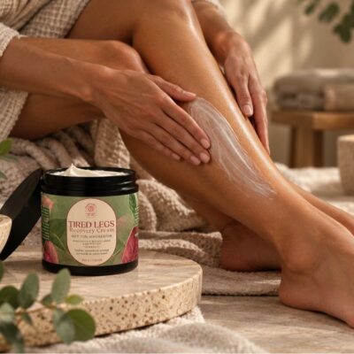 Onderbenen masseren met Tired Legs magnesiumcreme - Fragrantly